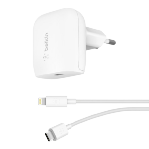 Chargeur Secteur rapide Belkin USB-C 20W + Cable USB-C Vers Lightning — vue 4