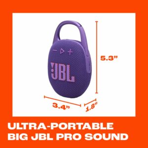 Haut Parleur Sans Fil JBL Clip 5 -Violet — vue 3